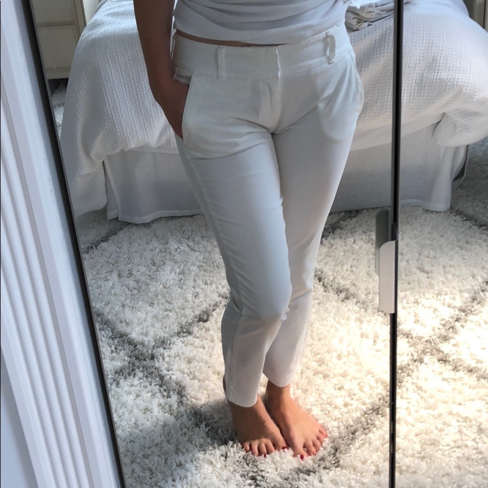 J Crew white trousers 98% cotton 2% spandex